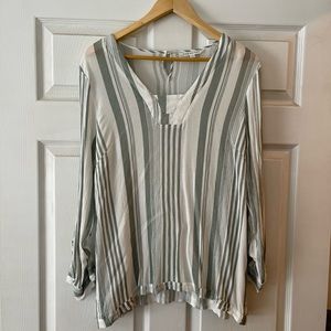 Green Striped Blouse